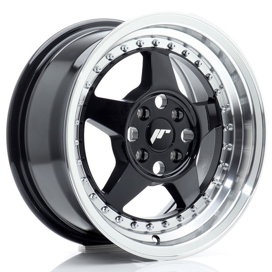 felger-Japan-Racing-JR6-Gloss-Black-w/Machined-Lip-15x7-4x100-et-35-67.1mm