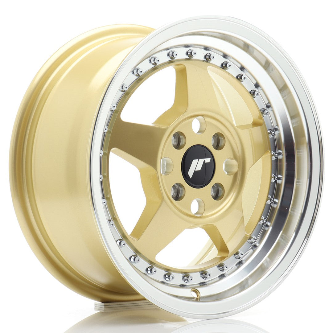 felger-Japan-Racing-JR6-Gold-w/Machined-Lip-15x7-4x100-et-35-67.1mm