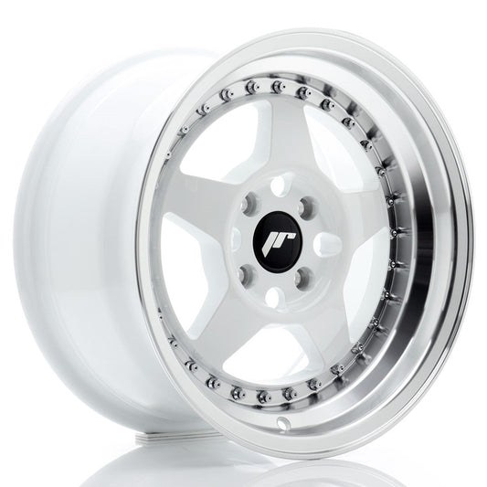 felger-Japan-Racing-JR6-White-w/Machined-Lip-15x8-4x100-et-25-67.1mm