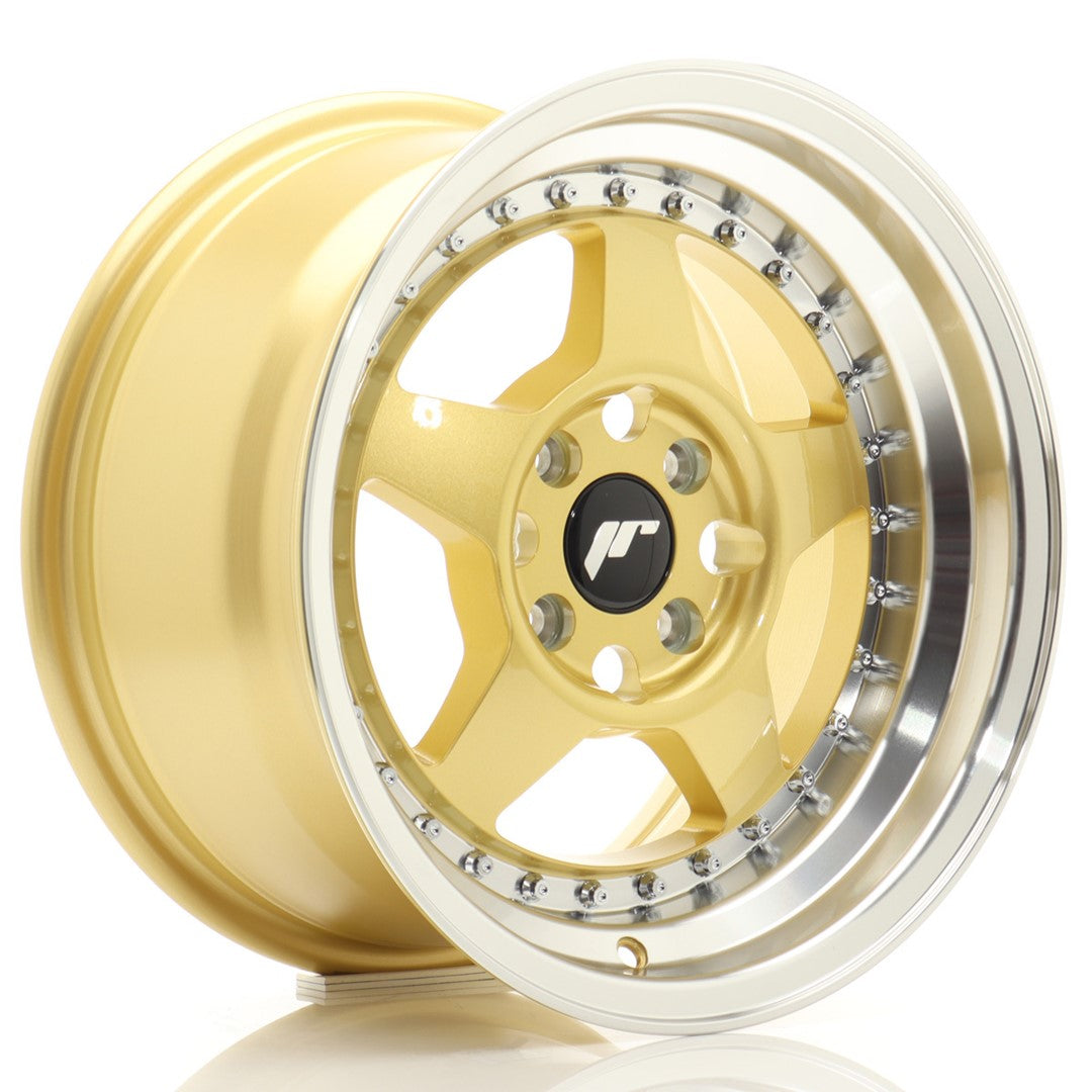 felger-Japan-Racing-JR6-Gold-w/Machined-Lip-15x8-4x100-et-25-67.1mm