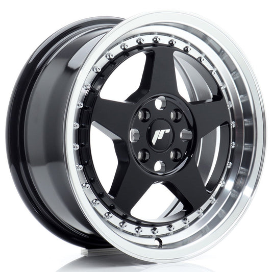 felger-Japan-Racing-JR6-Gloss-Black-w/Machined-Lip-16x7-4x100-et-35-67.1mm