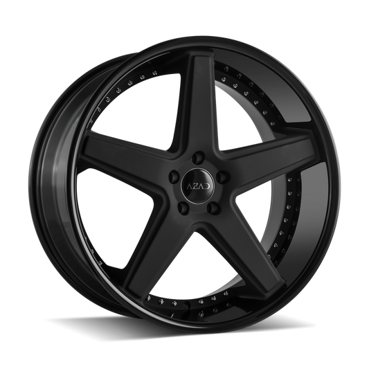 Azad-AZ008-Matte-Black-w/Gloss-Black-Lip-Black-20x10-73.1-wheels-rims-felger-Felghuset