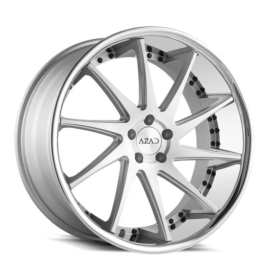 Azad-AZ23-Brushed-Silver-w/-Chrome-Lip-Silver-20x10.5-66.56-wheels-rims-felger-Felghuset