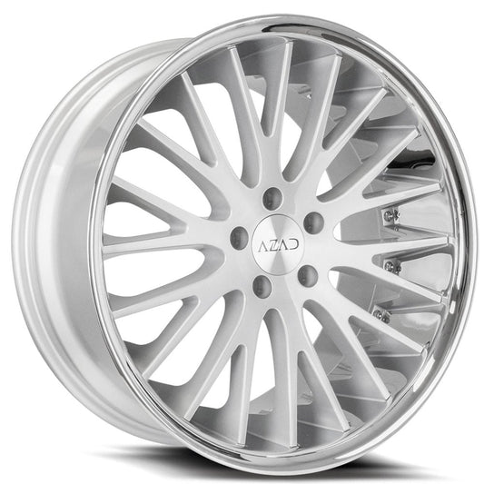 Azad-AZ33-Brushed-Silver-w/-Chrome-Lip-Silver-20x10.5-66.56-wheels-rims-felger-Felghuset