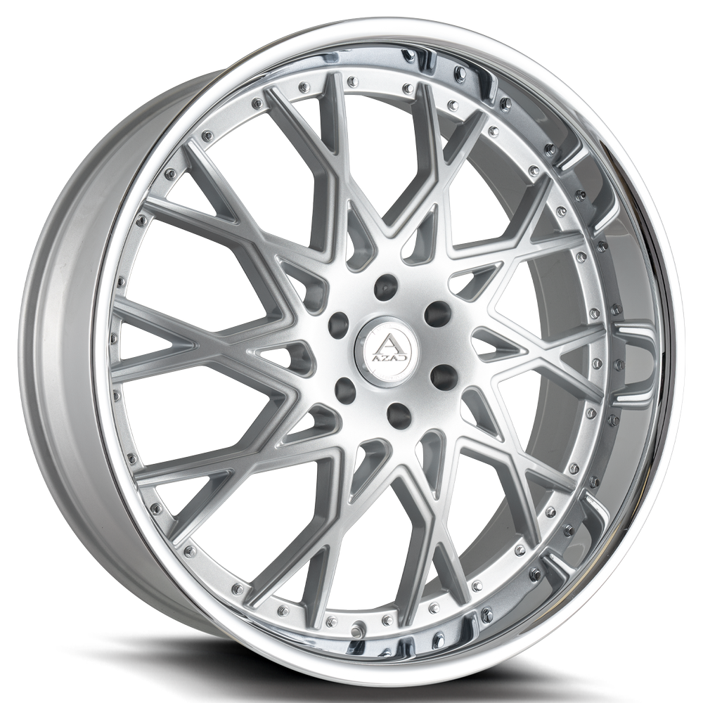 Azad-AZ822-Brushed-Silver-w/-Chrome-Lip-Silver-22x9.5-78.1-wheels-rims-felger-Felghuset