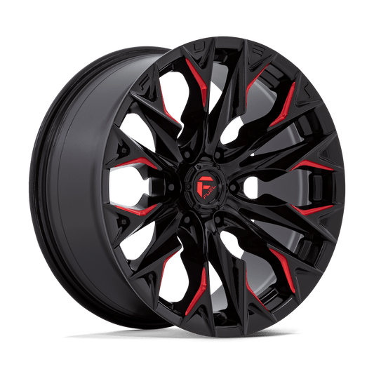 Felger-Fuel-1PC-FLAME-Gloss-Black-Milled-With-Candy-Red-20x8-6x139.7-et1-106.1