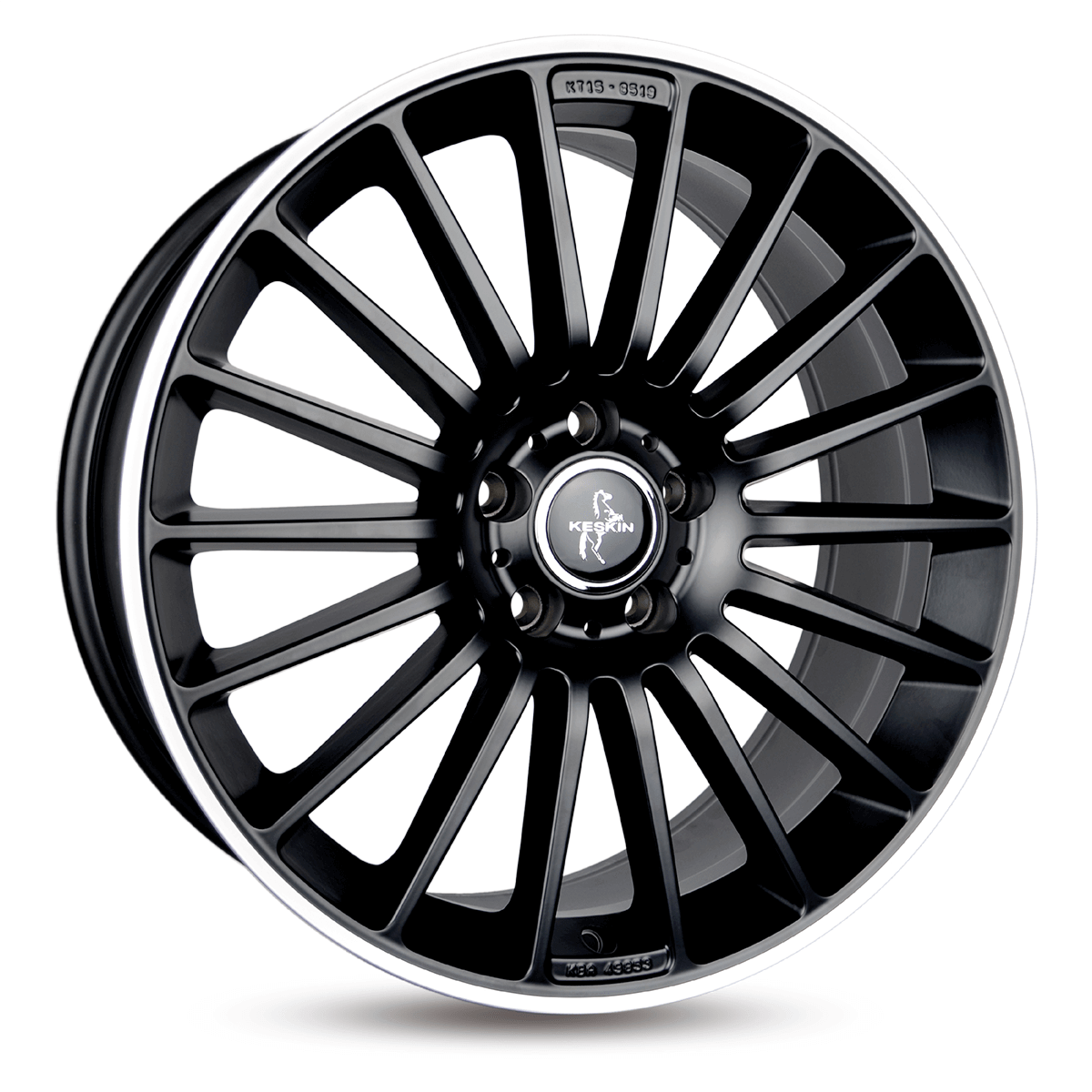 Keskin KT15 Matt Black Lip Polish - 19x8.5 | 5x112 | +45 | 66.6mm