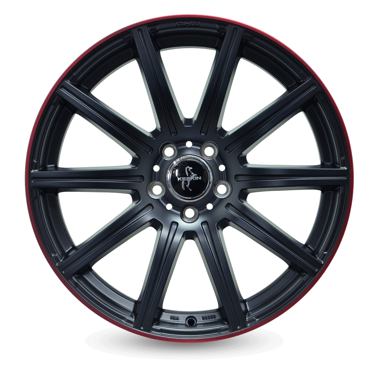 Keskin KT16 Matt Black Lip Red - 19x9.5 | 5x112 | +45 | 66.6mm