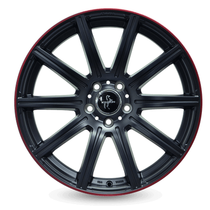 Keskin KT16 Matt Black Lip Red - 19x9.5 | 5x112 | +45 | 66.6mm