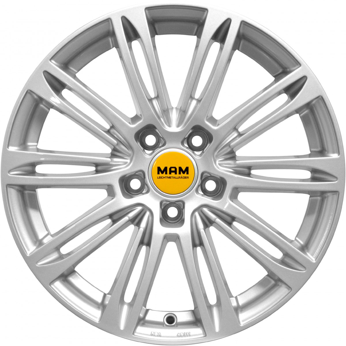 MAM A4 Silver Painted - 17x7.5 | 5x108 | +40 | 72.6mm