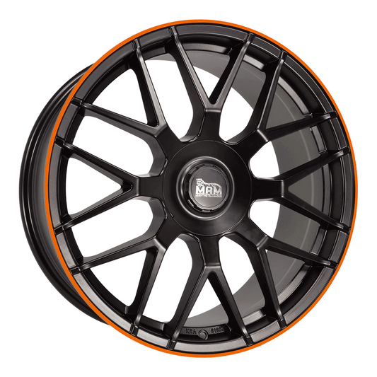 MAM GT1 Matt Black Lip Orange - 19x9.5 | 5x112 | +42 | 66.6mm