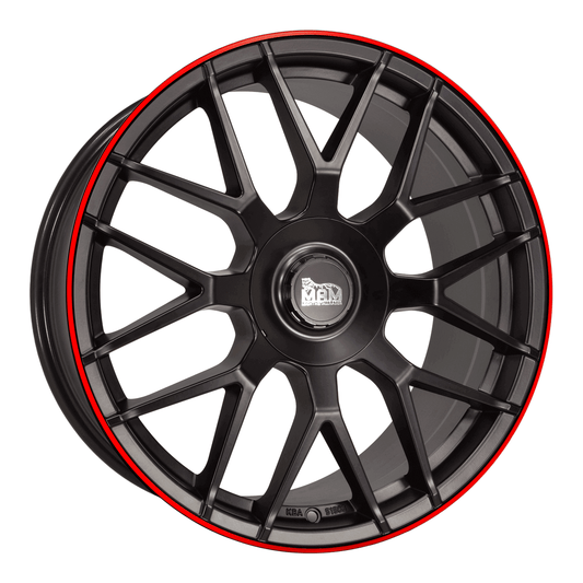 MAM GT1 Matt Black Lip Red - 18x8 | 5x112 | +45 | 66.6mm