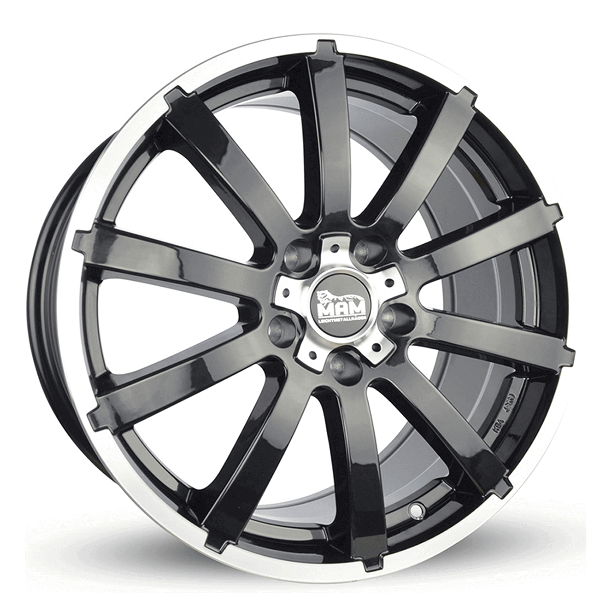 MAM W3 Black Front Polish - 17x7 | 5x108 | +48 | 72.6mm