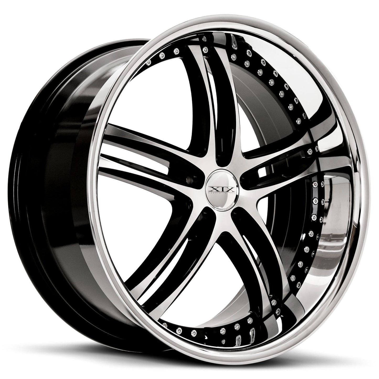 XIX-X15-Gloss-Black-Machined-with-Stainless-Steel-Lip-Black-22x9-66.56-wheels-rims-felger-Felghuset