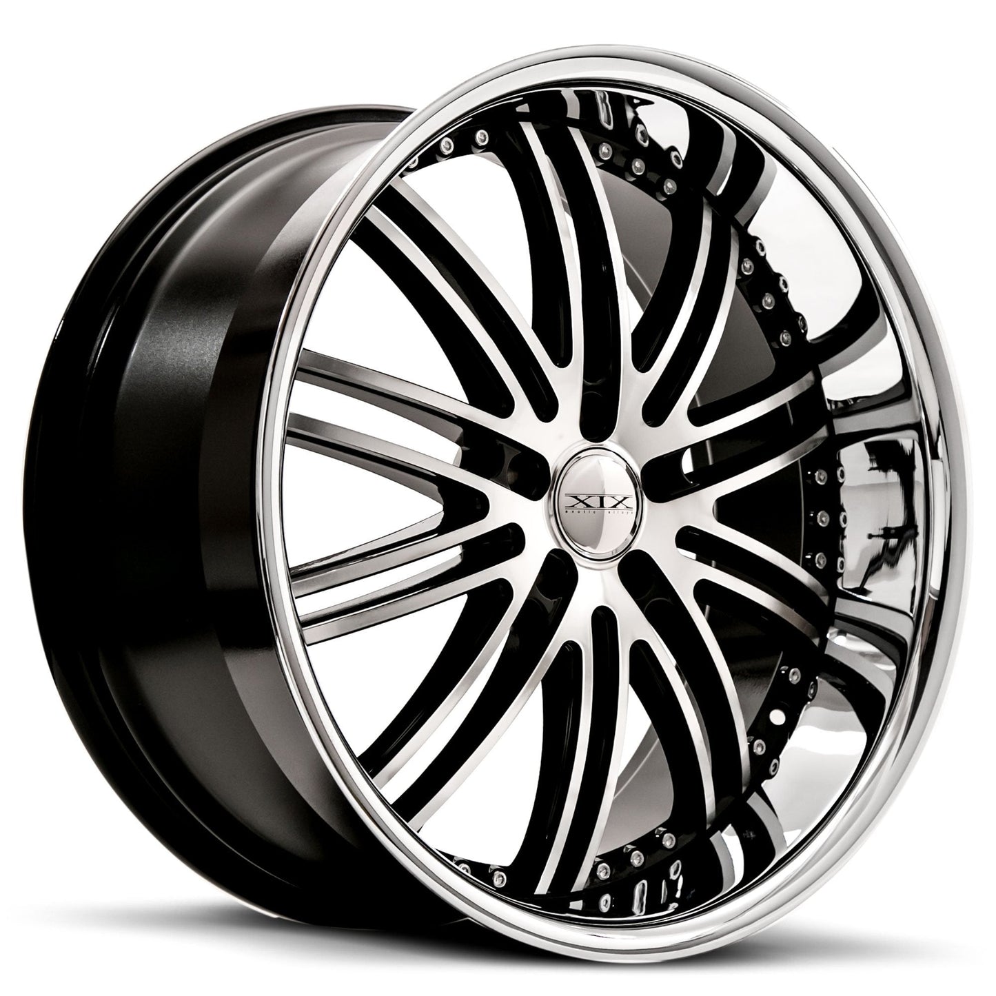 XIX-X23-Gloss-Black-Machined-with-Stainless-Steel-Lip-Black-20x8.5-72.56-wheels-rims-felger-Felghuset