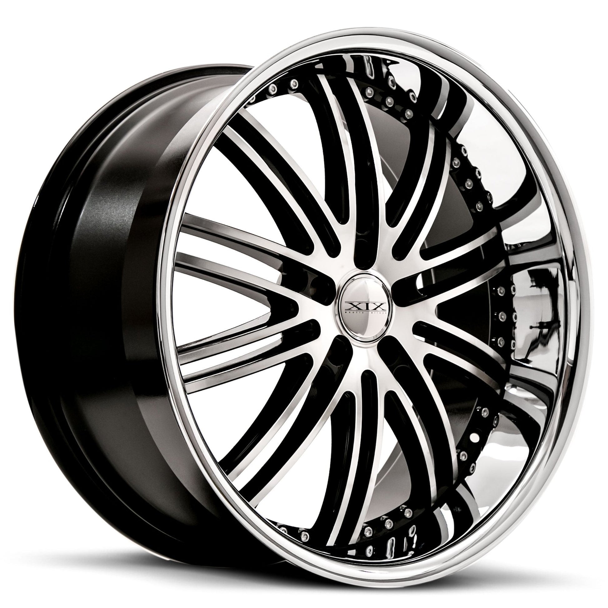 XIX-X23-Gloss-Black-Machined-with-Stainless-Steel-Lip-Black-20x8.5-73.1-wheels-rims-felger-Felghuset